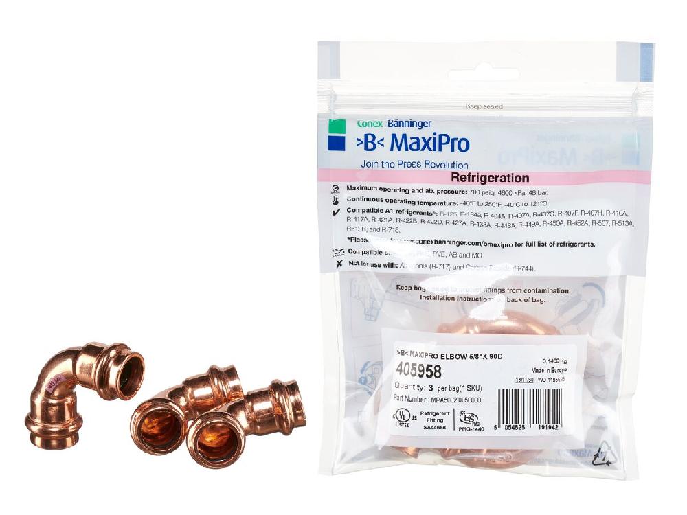 reece B-MaxiPro Elbow 90 Degree x 5/8" (Bag of 3)