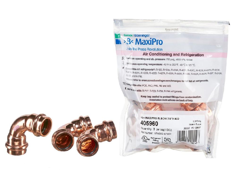reece B-MaxiPro Elbow 90 Degree x 7/8" (Bag of 3)
