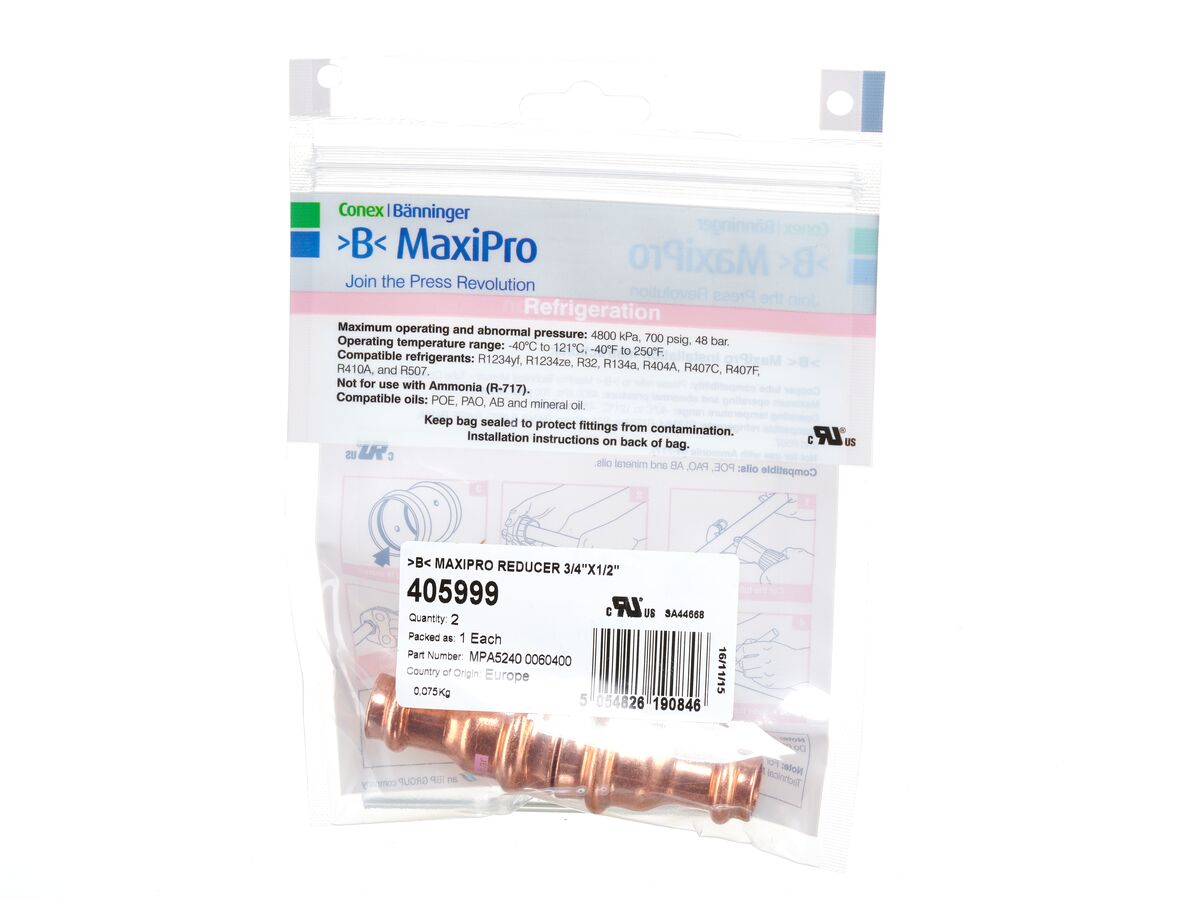 reece B-MaxiPro Reducer 3/4" x 1/2" (Bag of 2)
