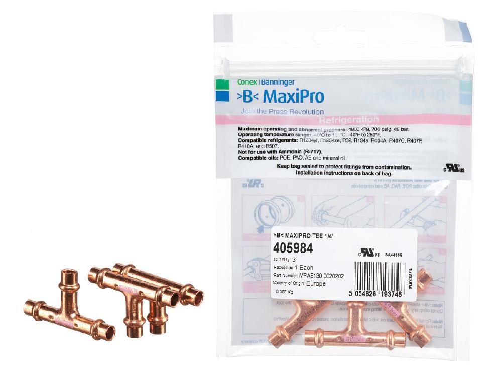 reece B-MaxiPro Tee 1/4" (Bag of 3)