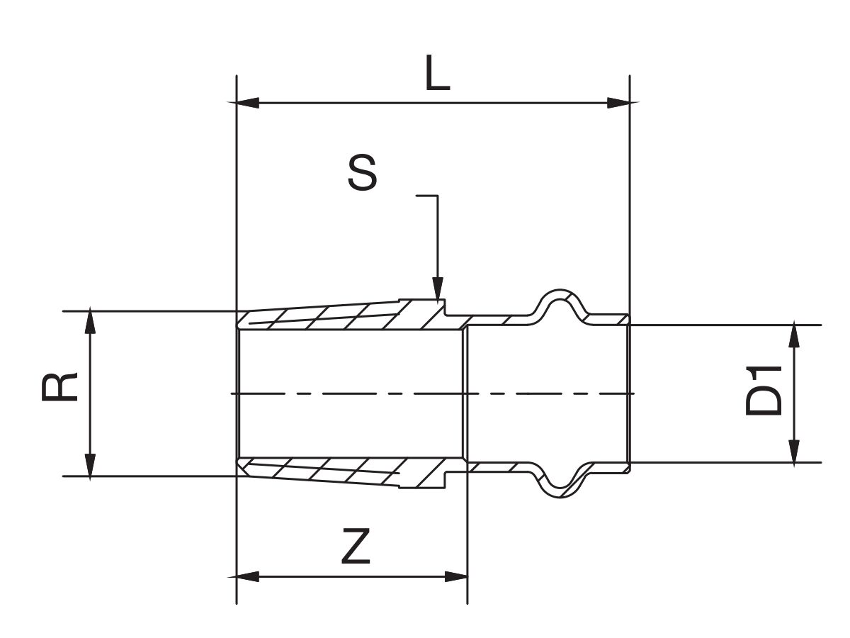 Reece B-Press Gas Male Coupling 25mm X 20mm BSPM