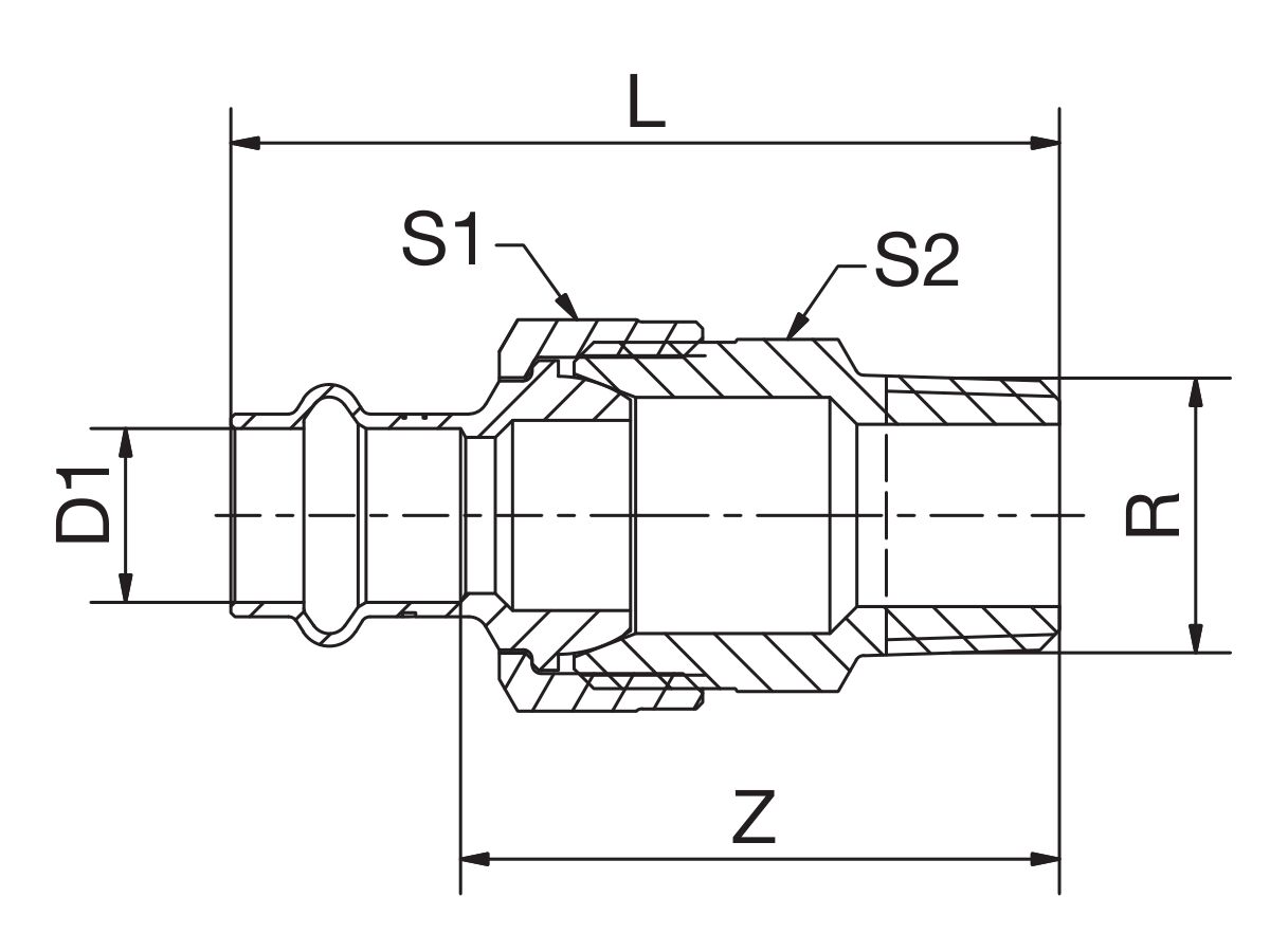 Reece B-Press Gas Male Union 50mm X 50mm BSPM