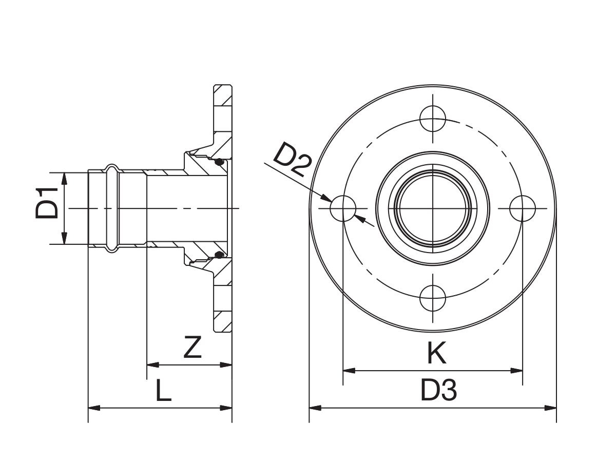 Reece B-Press Water Flange Adaptor Table E 50mm