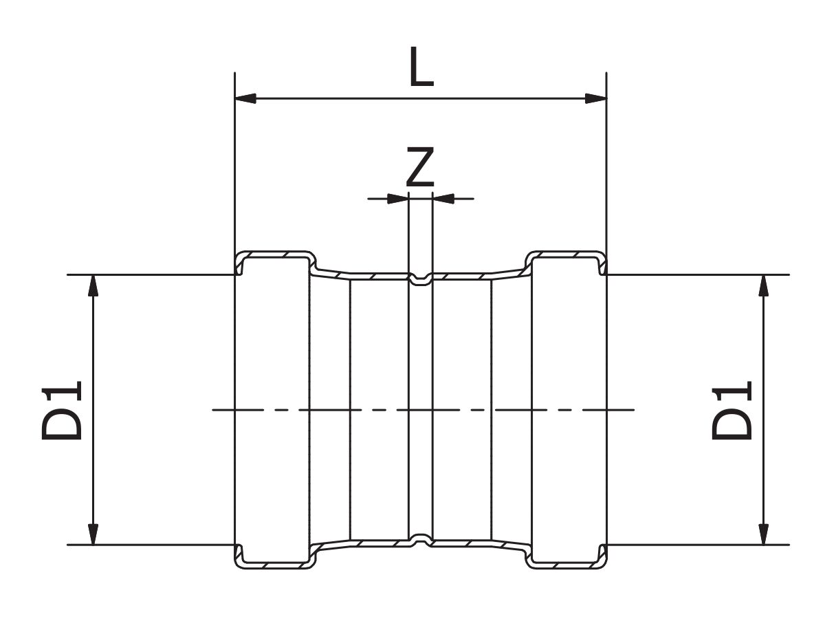 Reece B-Press XL Gas Straight Connector 80mm