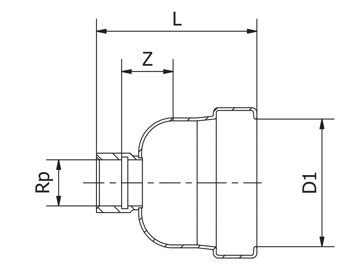 Reece B-Press XL Water End Cap 65mm