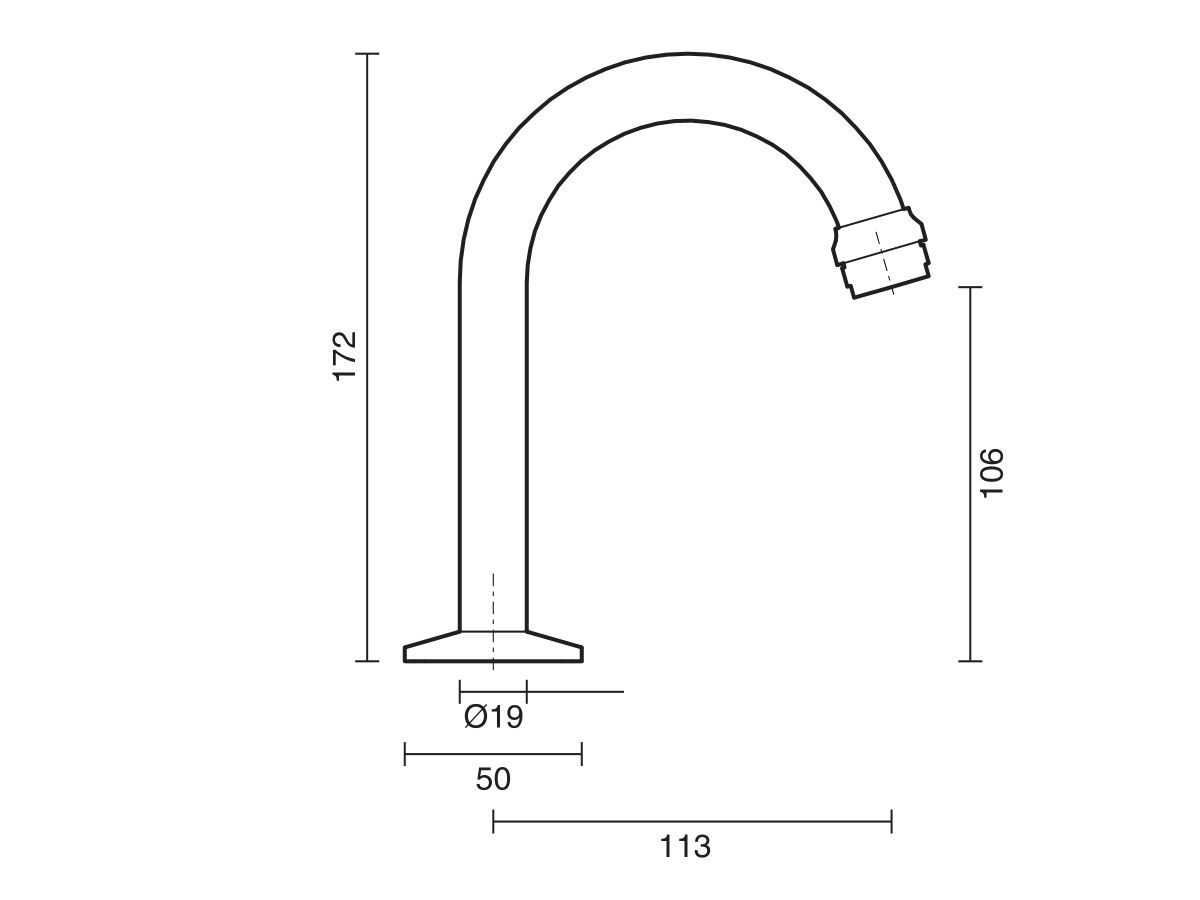 Reece Base Basin Outlet Fixed Chrome (4 Star)