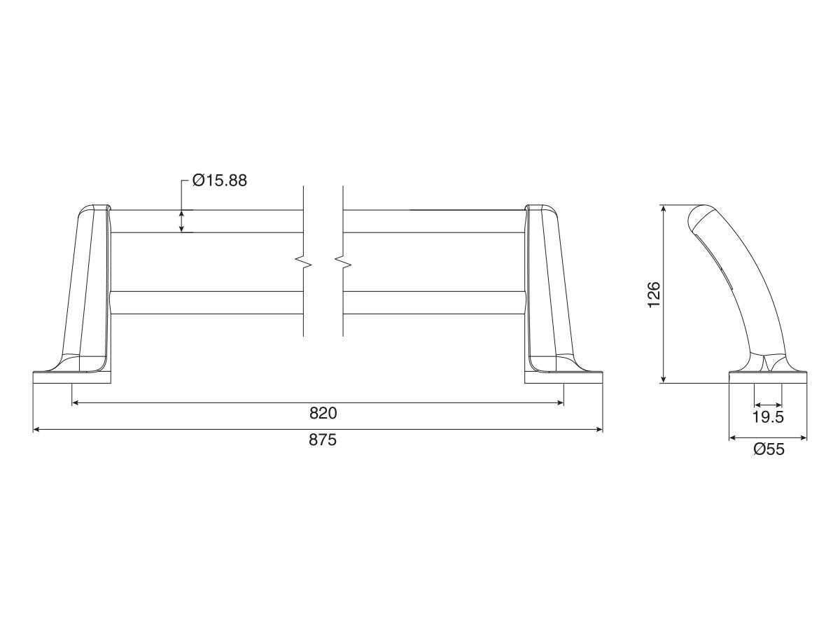 Reece Base Double Towel Rail 800mm Chrome