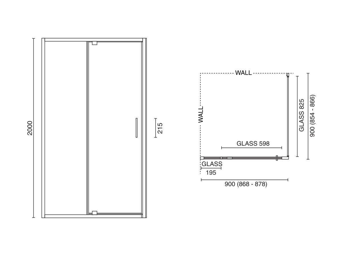 Reece Base MK2 Shower Screen 900mm X 900mm Chrome