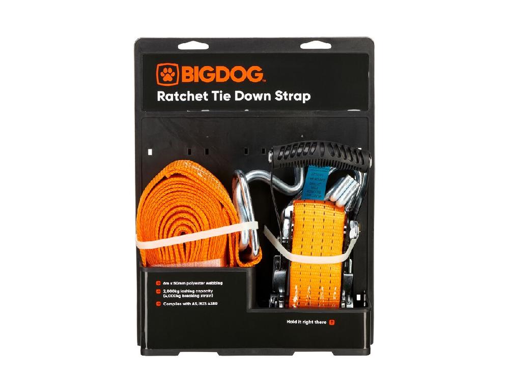 reece Bigdog Ratchet Tie Down Strap 50mm x 6mtr