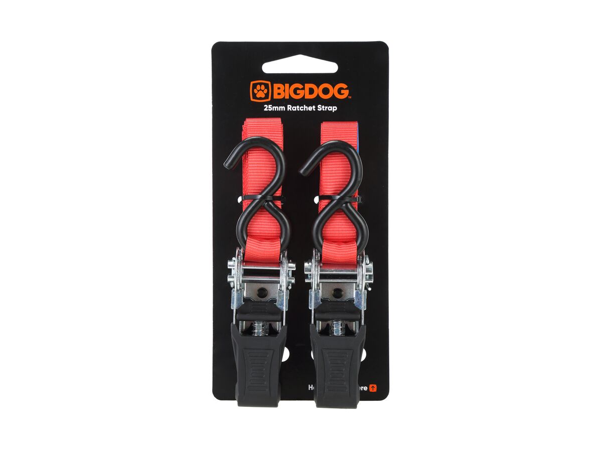 reece Bigdog Ratchet Tie Down Straps 25mm x 5m ( 2 )