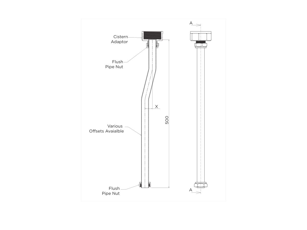 Reece Britex Flush Pipe Kit 25mm F/P 50 Ca