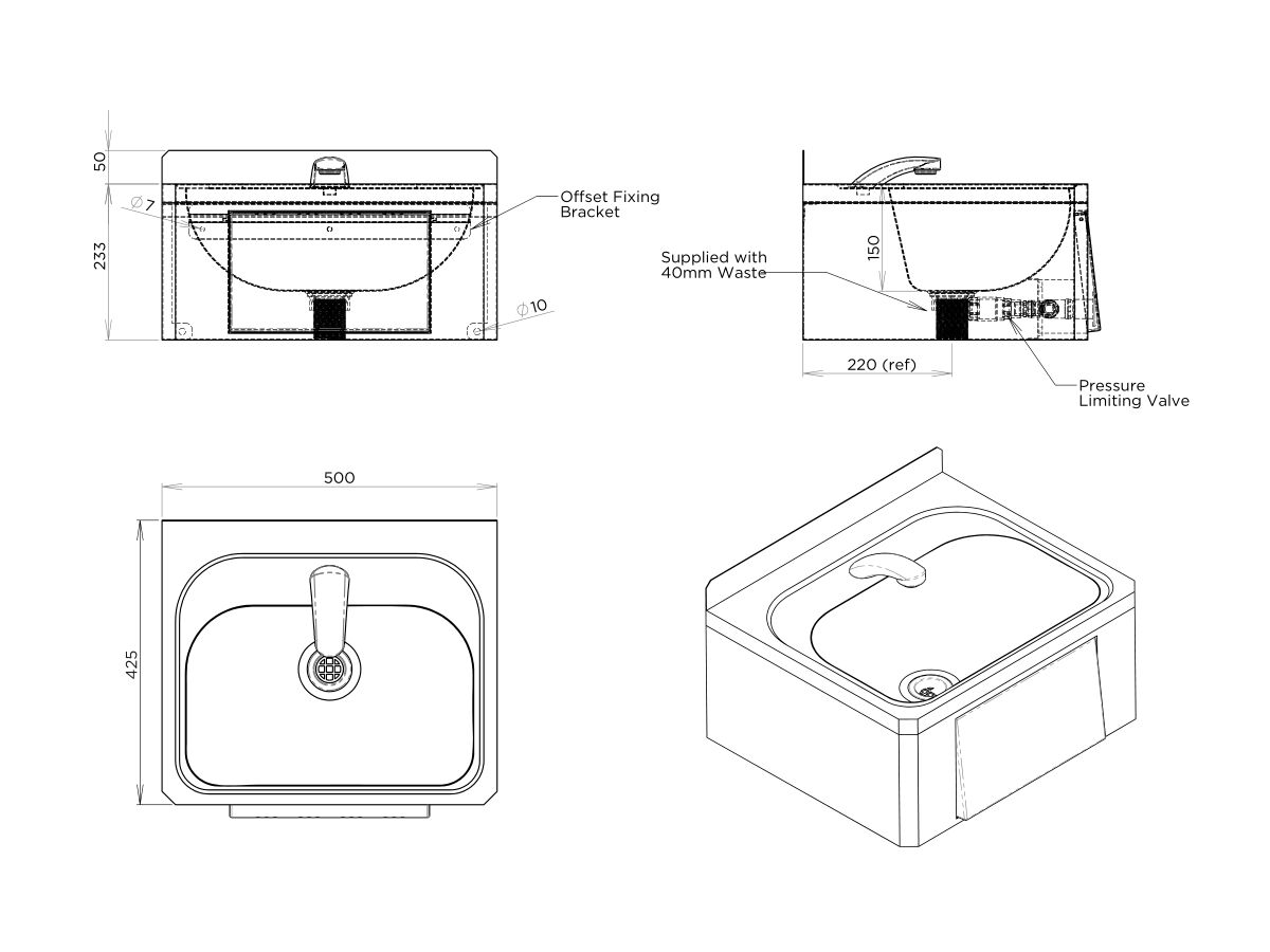 Reece Britex Knee Operated Basin
