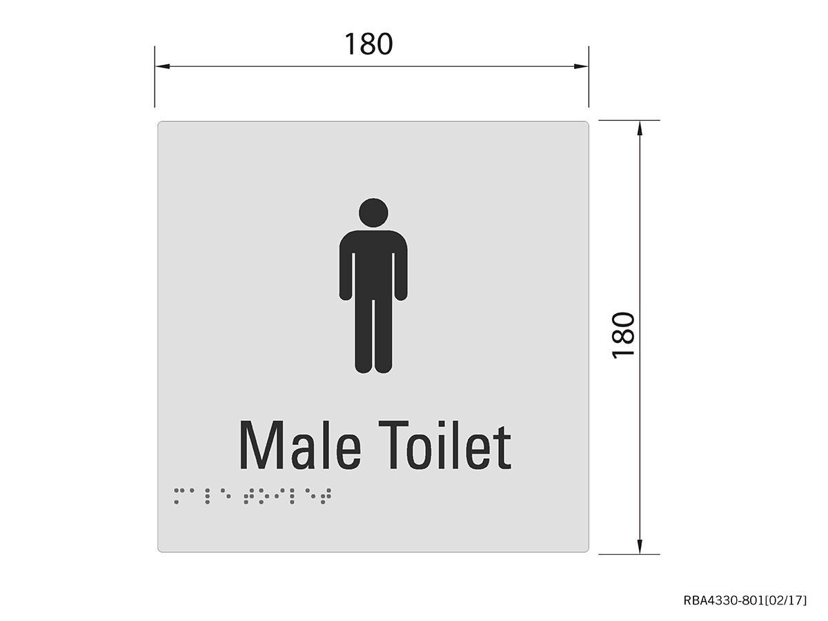 Reece Budget Male Braille Tactile Sign