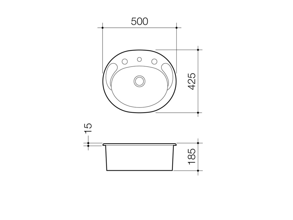 Reece Caroma Concorde Vanity Basin 3 Taphole White
