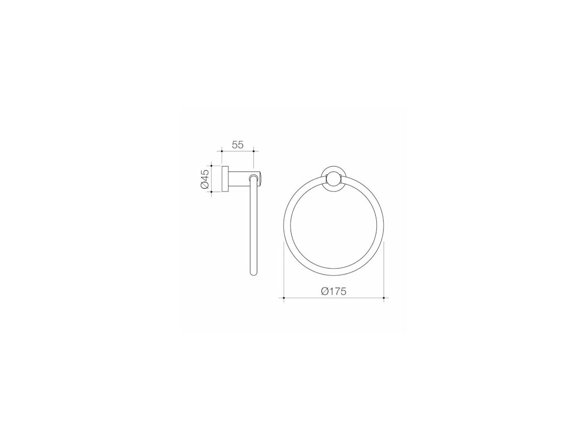 Reece Caroma Cosmo Towel Ring (Metal) Black