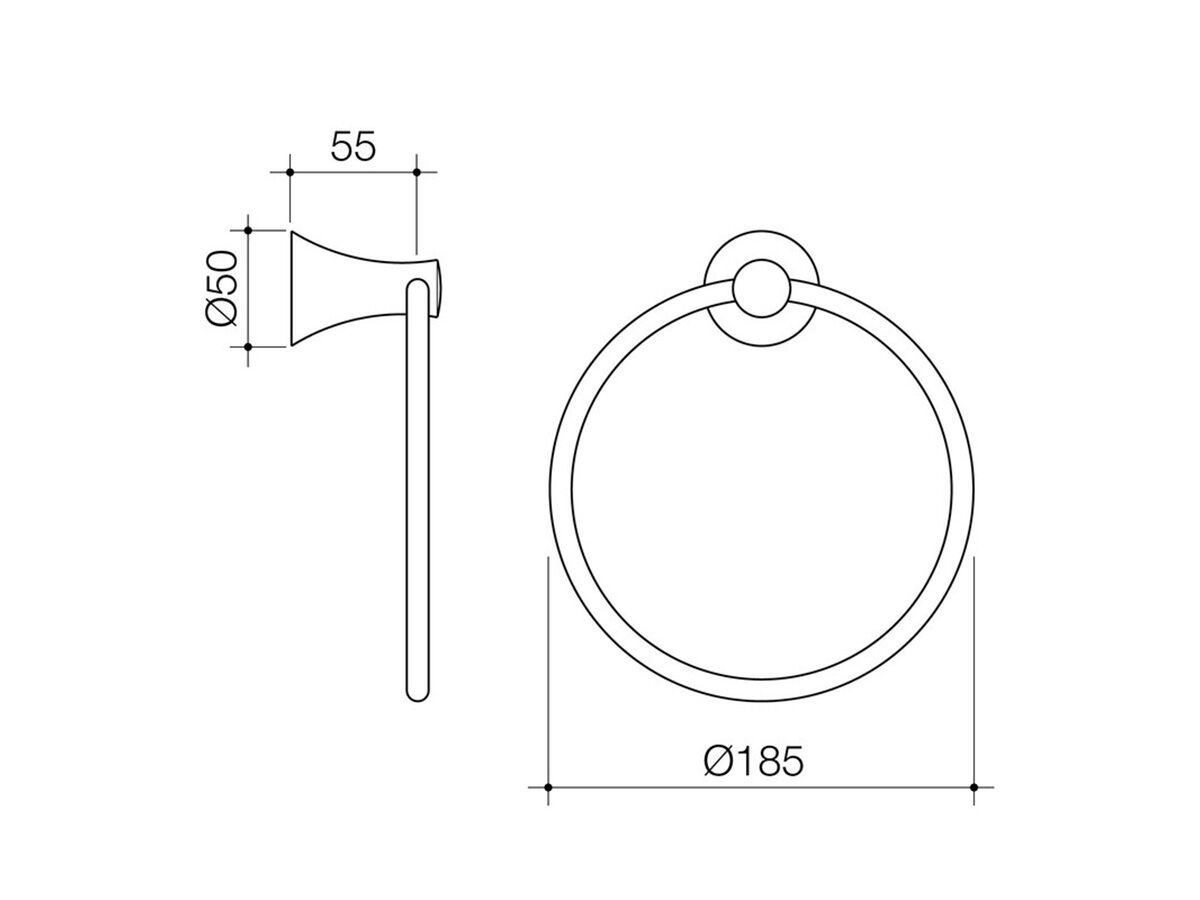 Reece Caroma Elegance Towel Ring Chrome