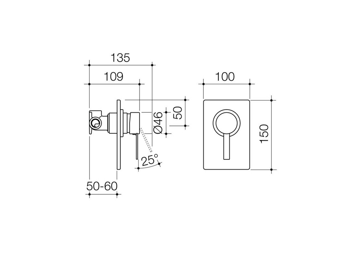 Reece Caroma Liano Bath / Shower Mixer Tap Chrome
