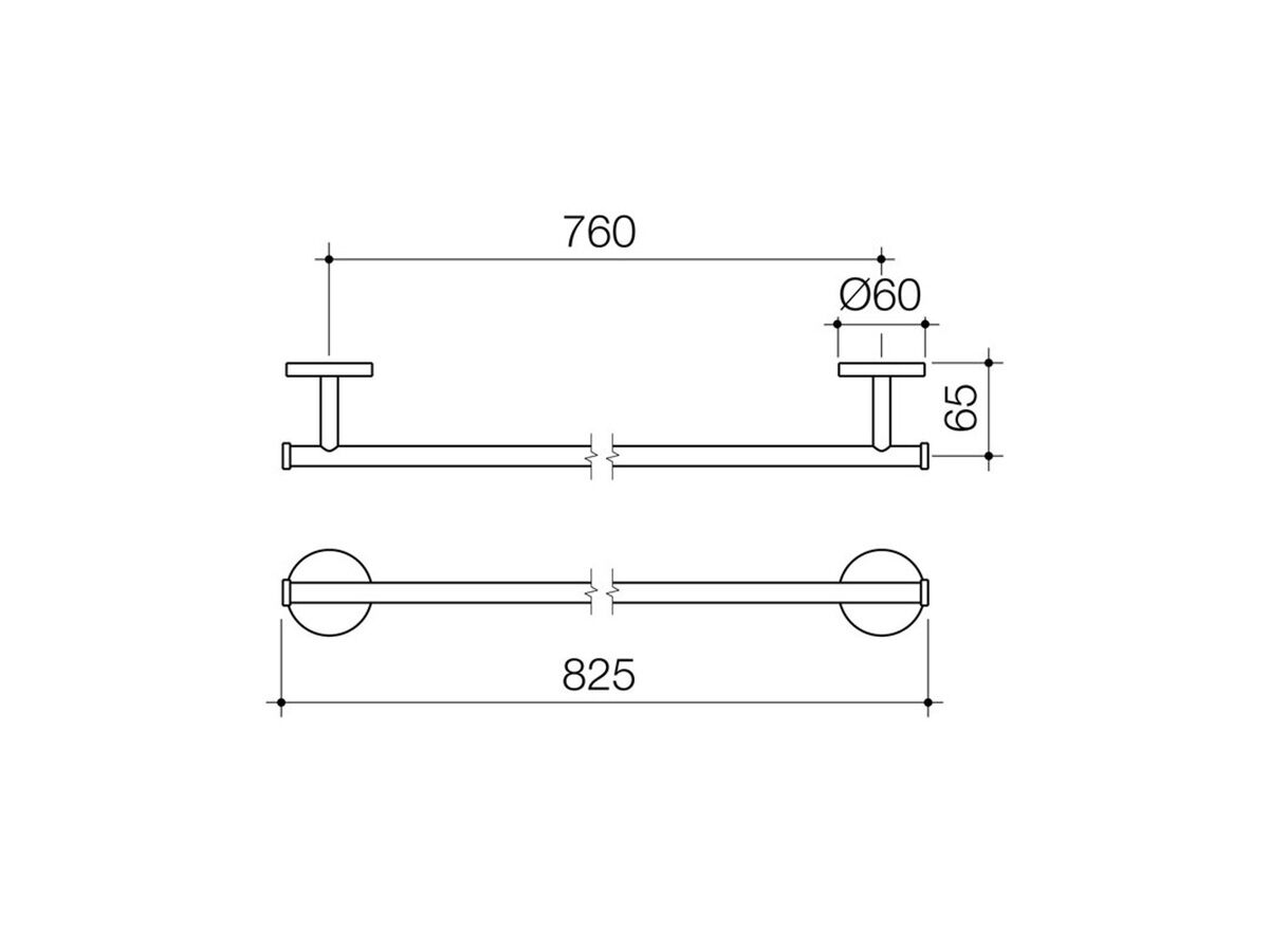Reece Caroma Liano Single Towel Rail Chrome