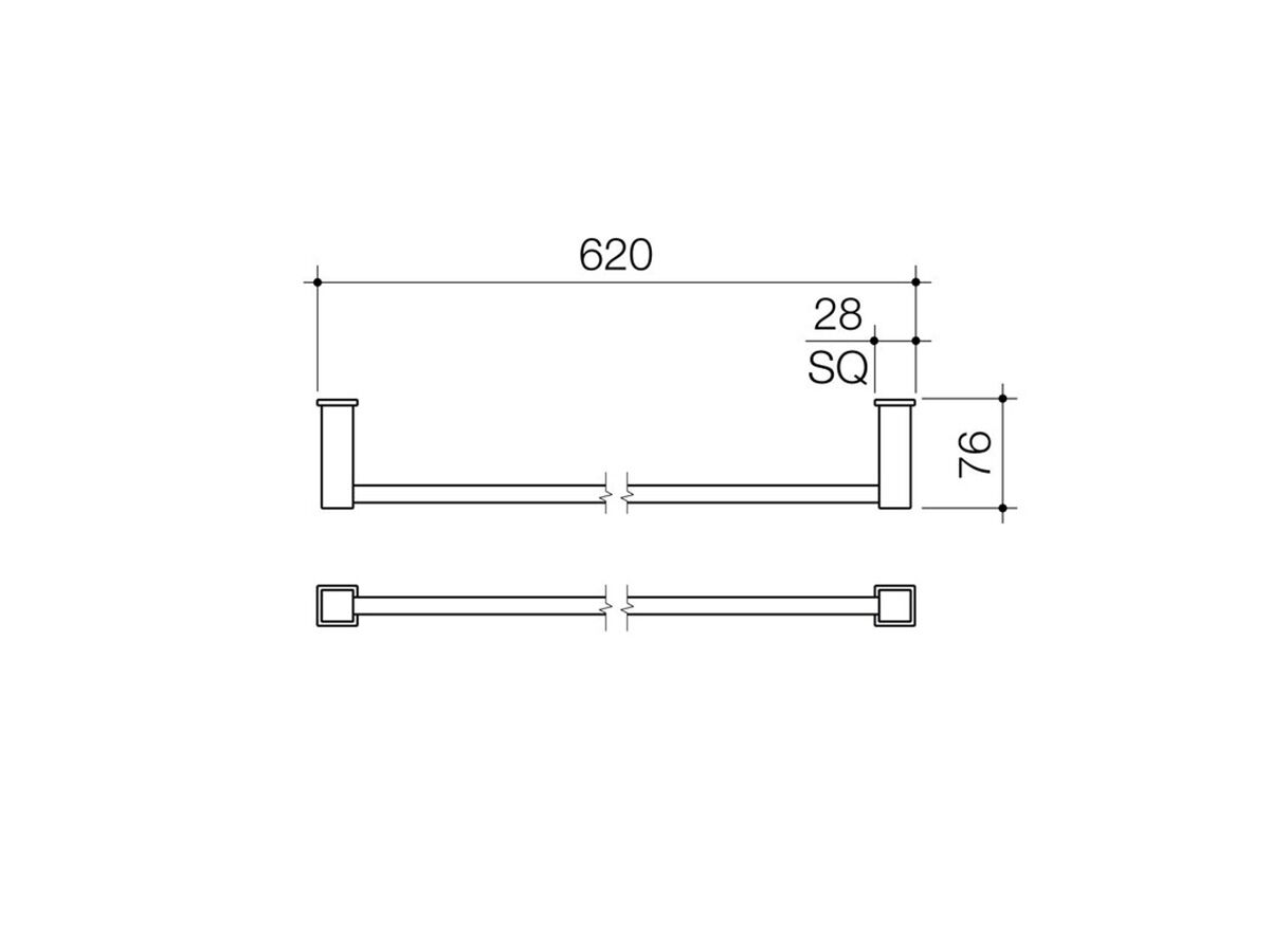 Reece Caroma Quatro Single Towel Rail 600mm Chrome