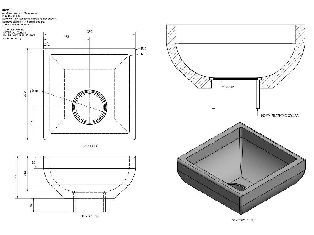 Reece Colorstone Polymer Gully Domestic Sink - Brown