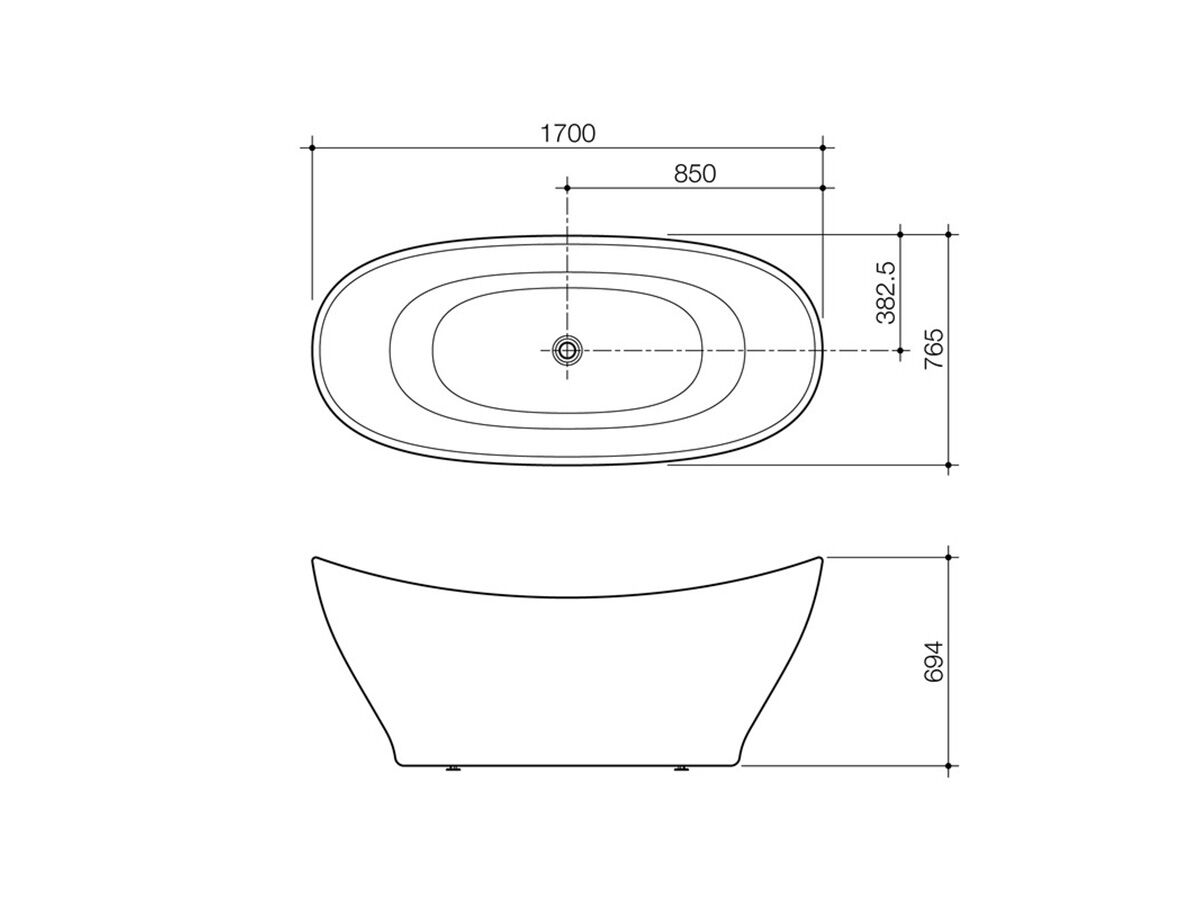 Reece Cupid Freestanding Bath 1700mm White