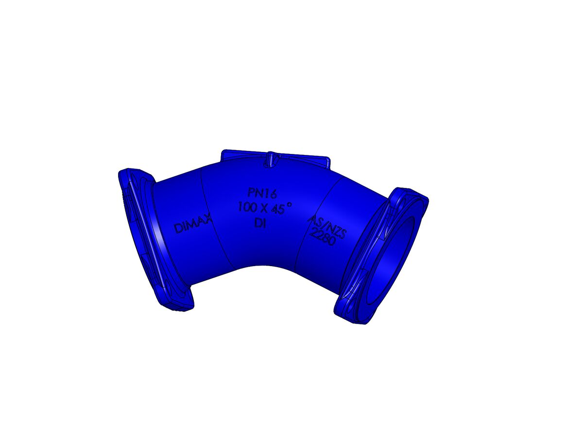 reece Dimax Bend Flanged PN16 B5 100mm x 45 Degree