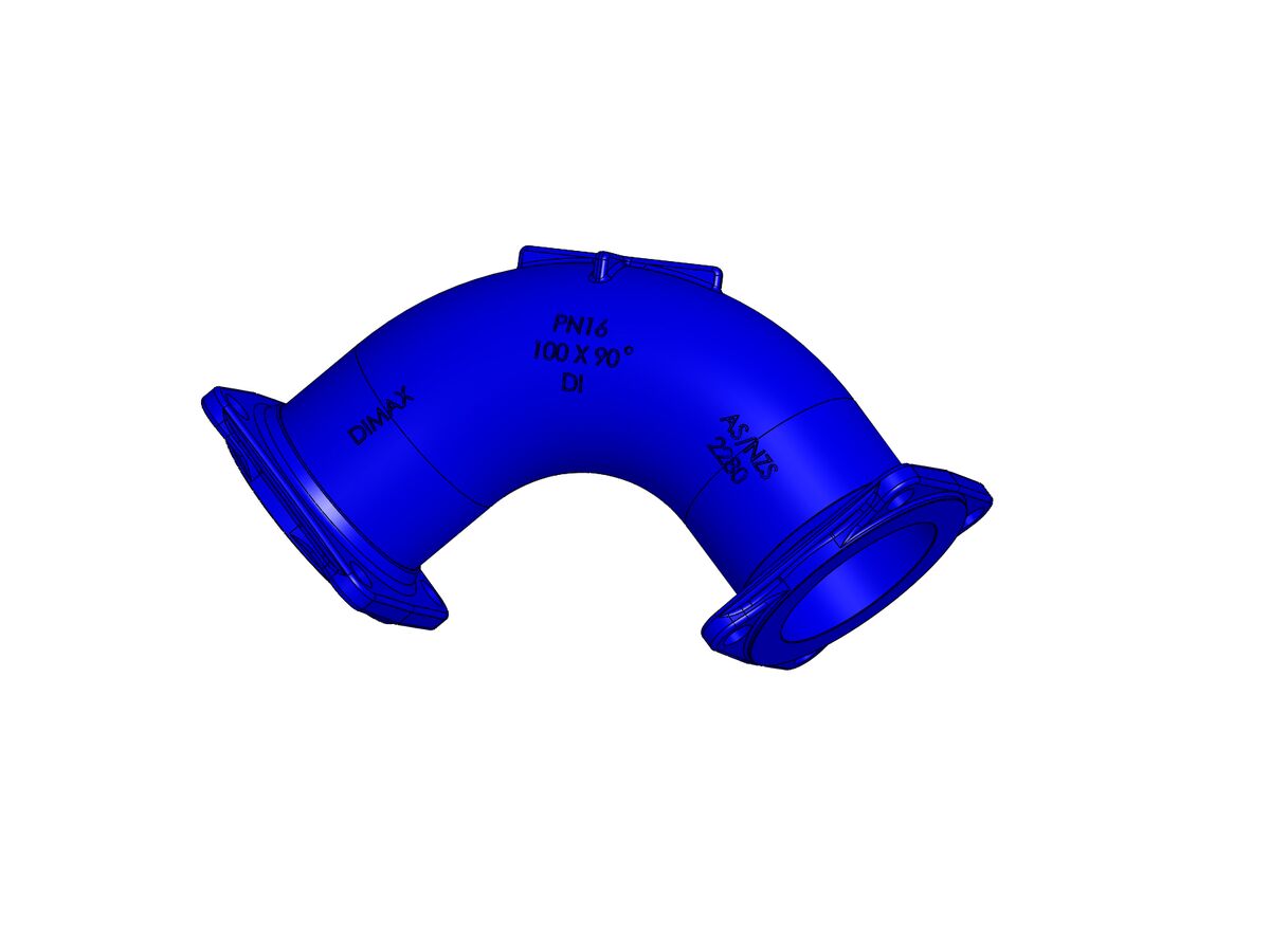 reece Dimax Bend Flanged PN16 B5 100mm x 90 Degree