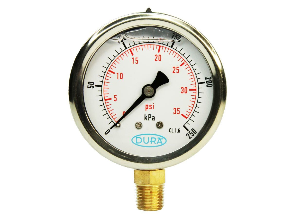 reece Dura Pressure Gauge Liquid 63mm 250kPa