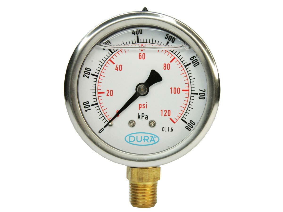 reece Dura Pressure Gauge Liquid 63mm 800kPa