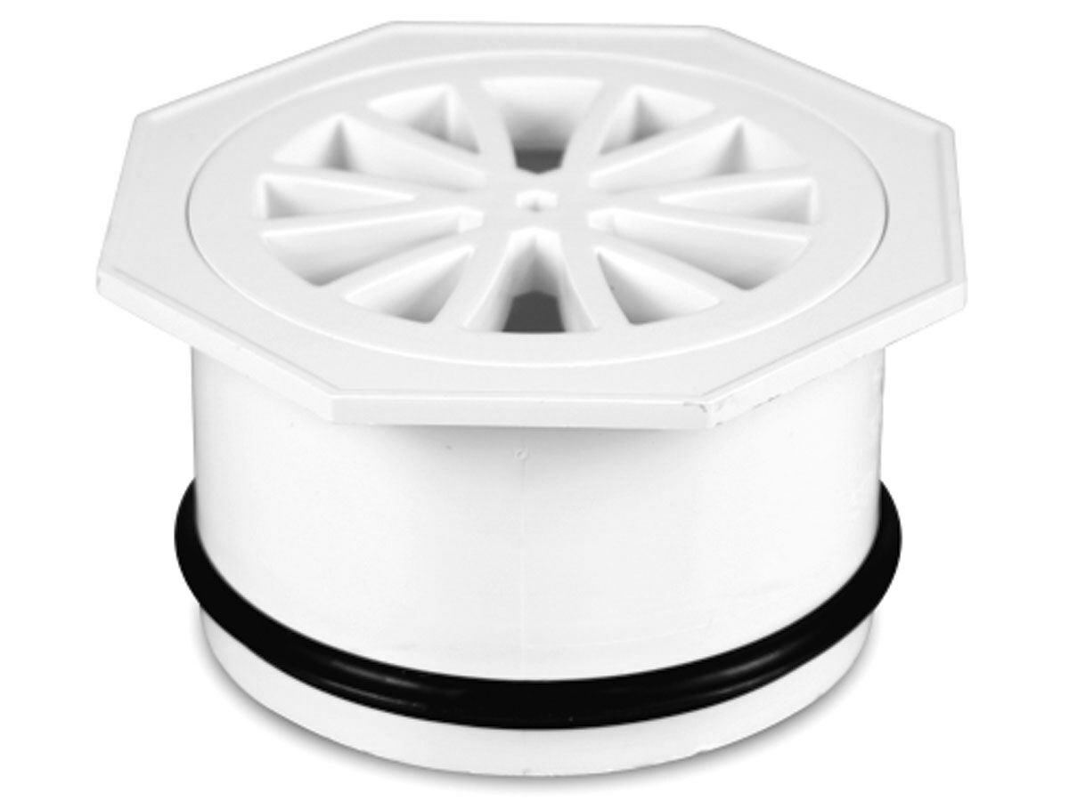 reece Floor Grate Adjustable White Octagonal 100mm