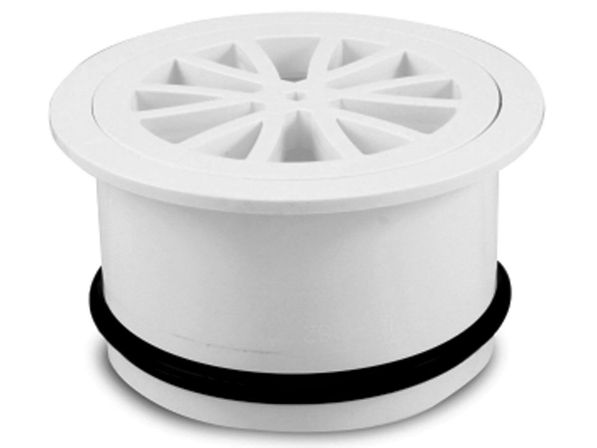 reece Floor Grate Adjustable White Round 100mm