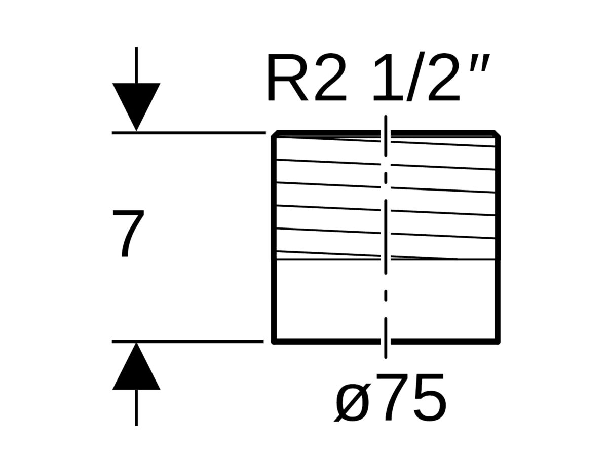 Reece Geberit Adaptor 75mm X 50mm X 1/2" Male