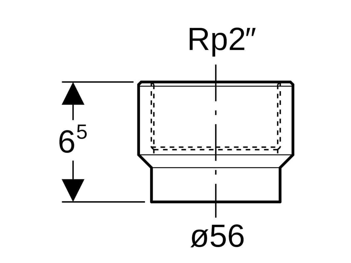 Reece Geberit Adaptor - Female 56mm X 2" BSP