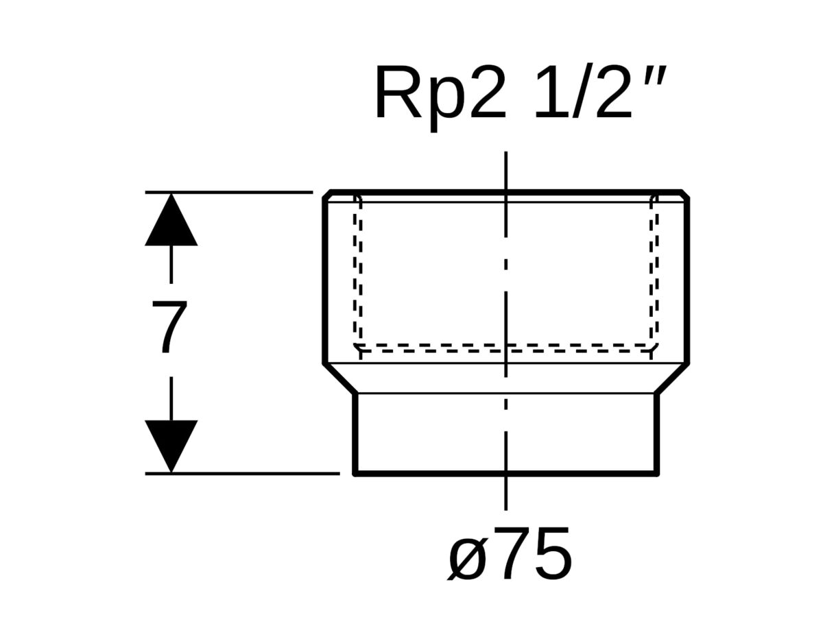Reece Geberit Adaptor - Female 75mm X 65mm