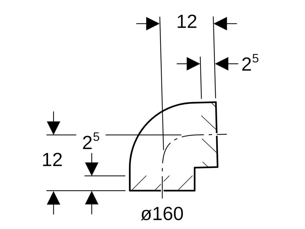 Reece Geberit Bend 160mm X 88.5 Degree