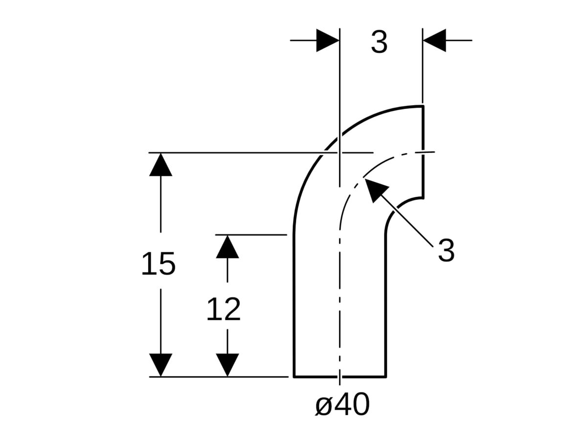 Reece Geberit Bend 40mm X 90 Degree