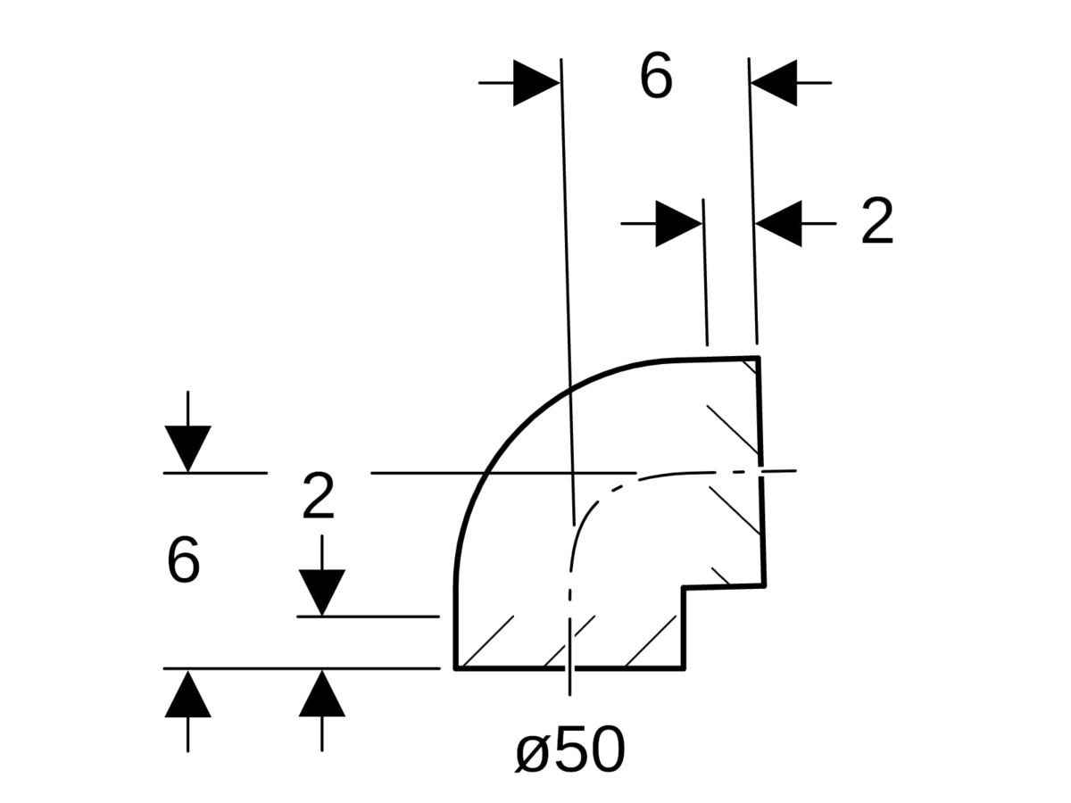 Reece Geberit Bend 50mm X 88.5 Degree