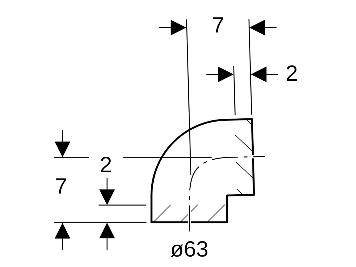 Reece Geberit Bend 63mm X 88.5 Degree