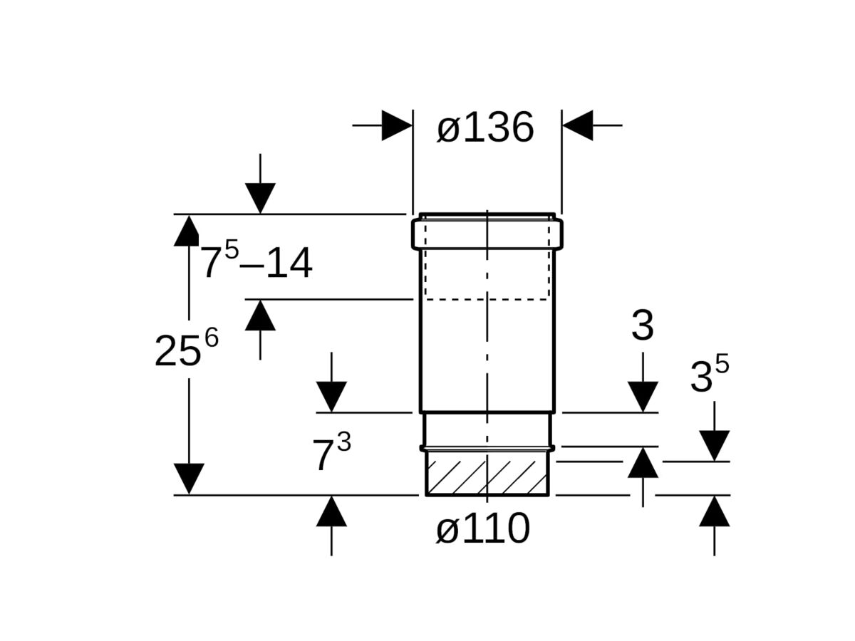 Reece Geberit Expansion Socket 110mm