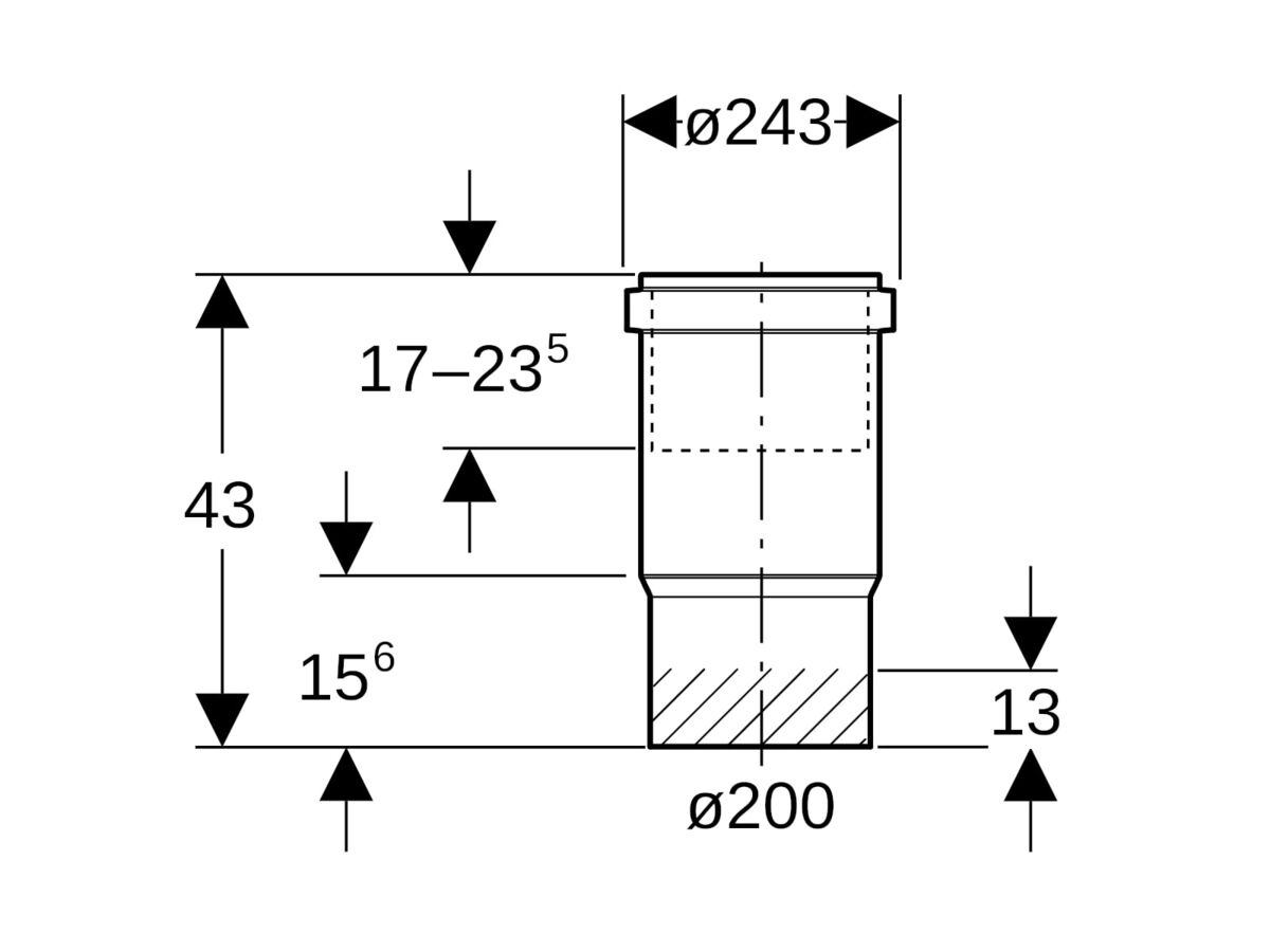 Reece Geberit Expansion Socket 200mm
