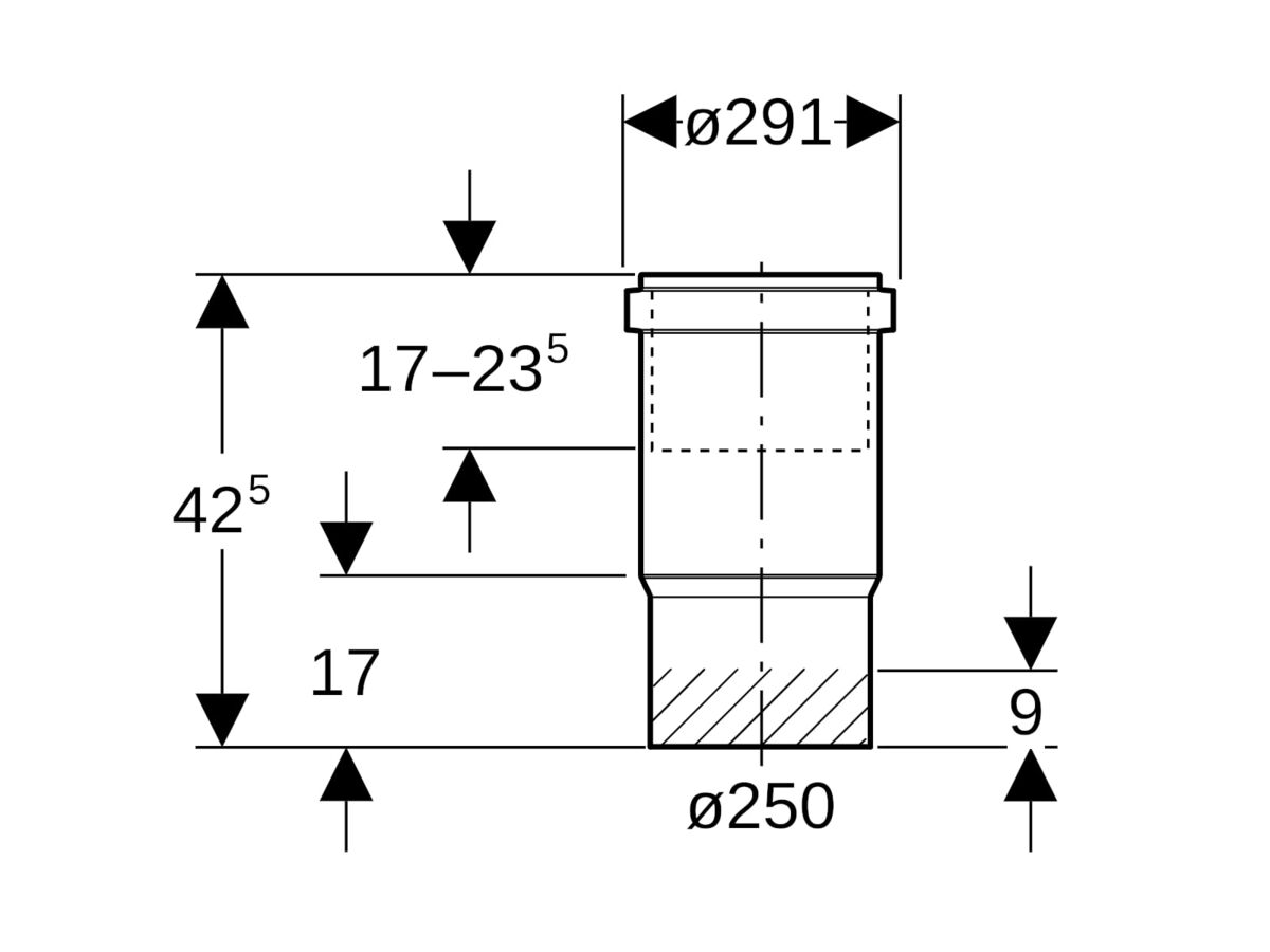 Reece Geberit Expansion Socket 250mm