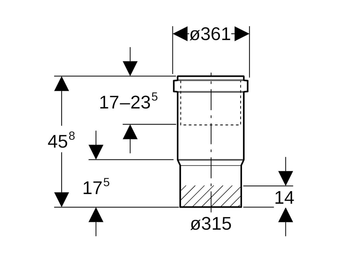 Reece Geberit Expansion Socket 315mm