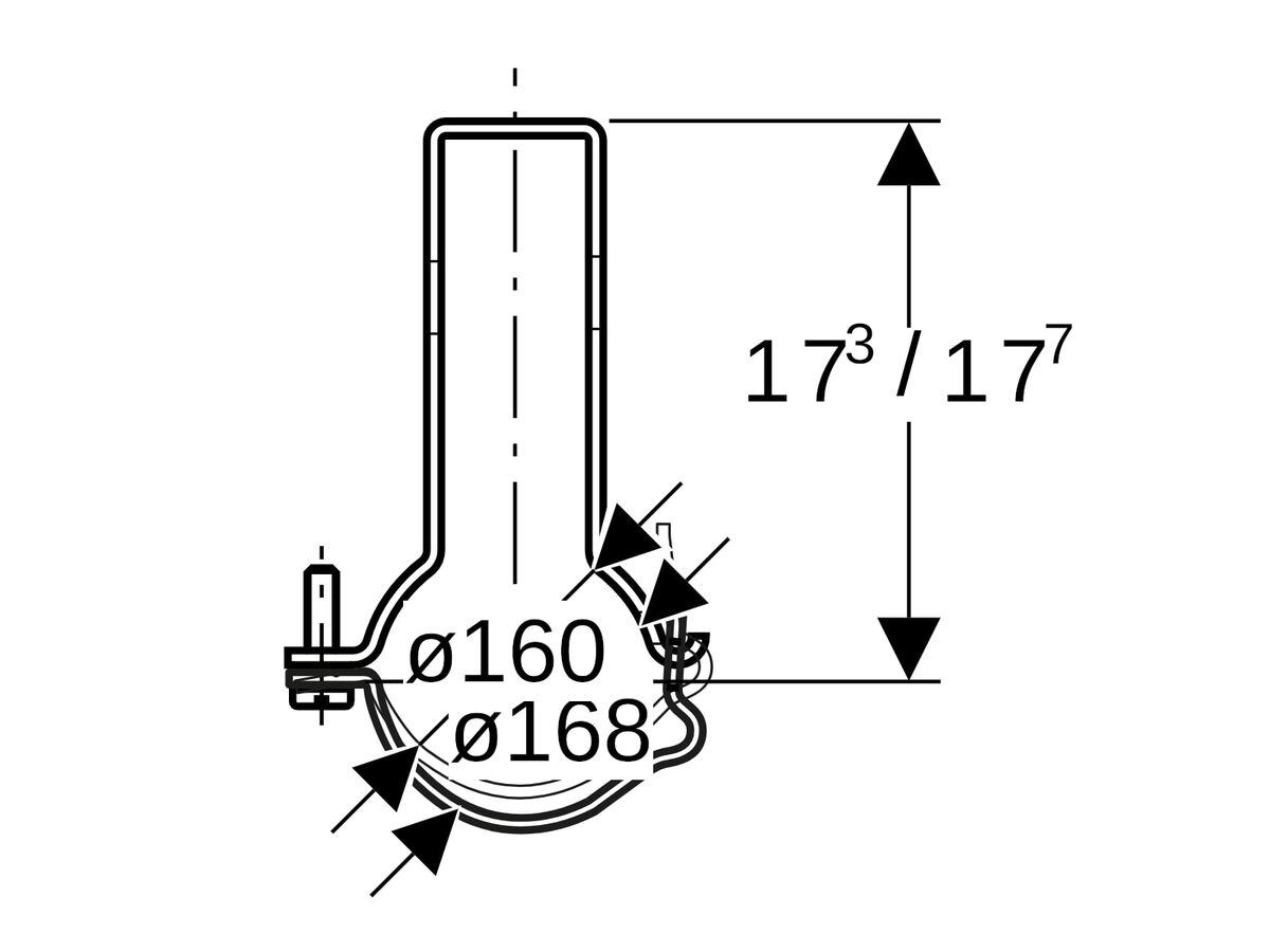 Reece Geberit Pluviafix Pipe Bracket 160mm