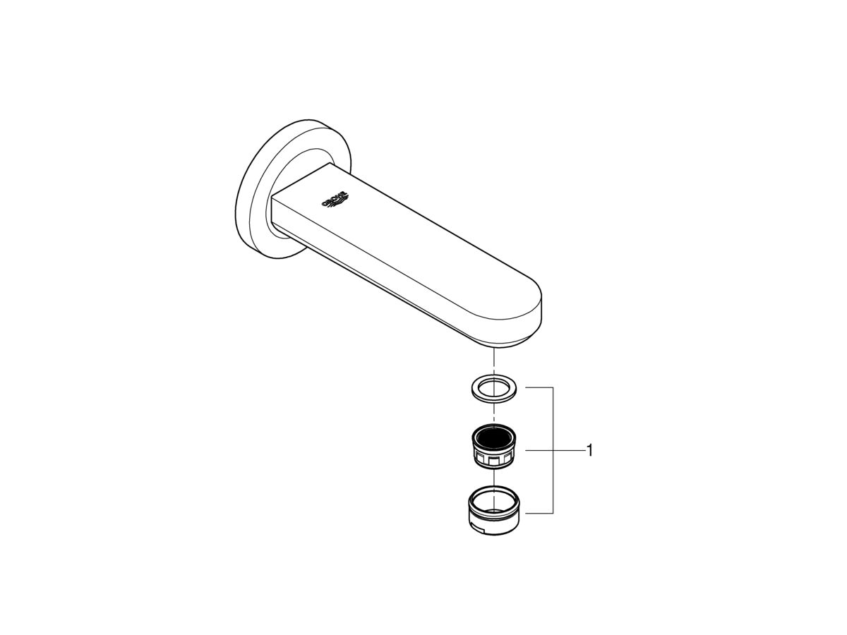 Reece GROHE BauEdge Bath Outlet 140mm Chrome