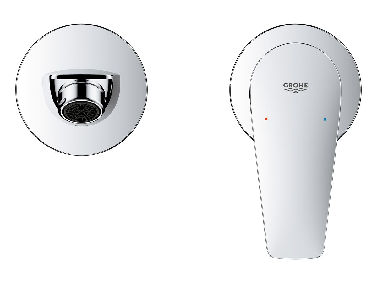 Reece GROHE Bauedge New Wall Bath Mixer Kit Chrome