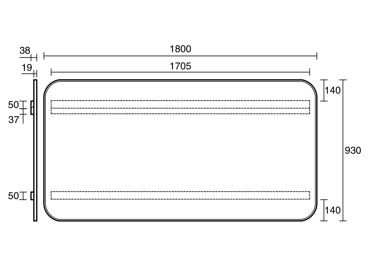 Reece ISSY Cloud Mirror 1800mm X 930mm