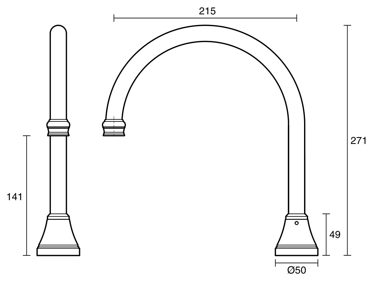 Reece Kado Era Hob Gooseneck Outlet Chrome (5 Star)