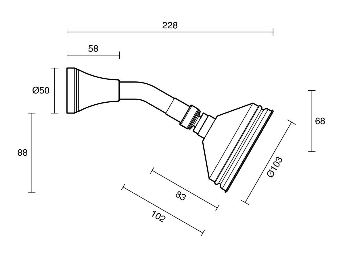 Reece Kado Era Shower Arm & Rose Only Chrome (3 Star)