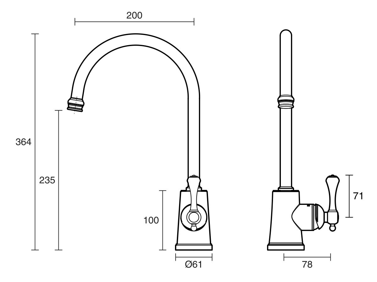 Reece Kado Era Sink Mixer Large Matte Black (5 Star)