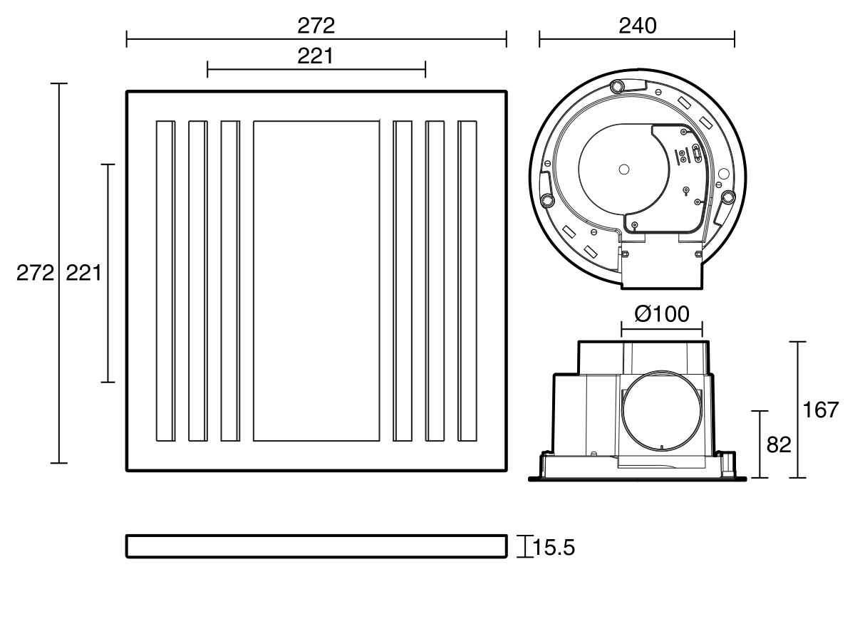 Reece Kado Lux 200 LED Exhaust Fan White